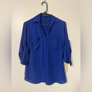 Blue Button Down Blouse